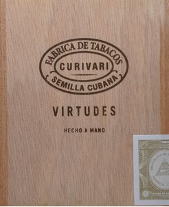 Buy Curivari Virtudes 50 Online: Curivari Epitome 546 is a Nicaraguan puro available in ten count boxes in five different vitolas.