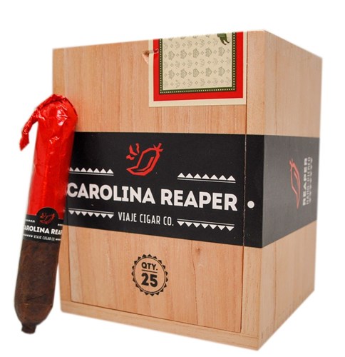 Buy Viaje Carolina Reaper Online: this Nicaraguan puro features AGANORSA tobacco and measures in at 4 7/8 x 50 rolled at the Raices Cubanas in Danli Honduras.
