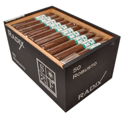 Buy Sacra Folium Radix: a 5 x 52 robusto that uses a Nicaraguan wrapper with an undisclosed binder and filler.