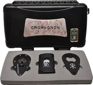 Buy the Xikar RoMa Craft CroMagnon Gift Set Online at Small Batch Cigar: This set features a xikar CroMagnon themed ten count travel humidor and CroMagnon themed lighter, cutter, and bottle opener.	