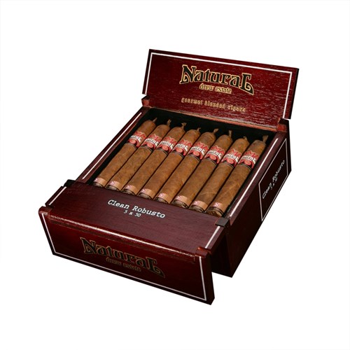 Buy Natural Clean Robusto by Drew Estate Online: Natural by Drew Estate is an exotic blend of tobacco from aroun the world. Using tobaccos from Nicaragua to Syria, to Turkey and elsewhere. Each size is unique ranging from mild to strong. The Natural line has a profile like that of non-aromatic / English blend pipe tobacco (not the cherry flavored stuff). If you enjoyed the aroma of your Grandpa's pipe, you may just love this cigar.