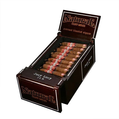 Buy Natural Jucy Lucy by Drew Estate  Online: Natural by Drew Estate is an exotic blend of tobacco from aroun the world. Using tobaccos from Nicaragua to Syria, to Turkey and elsewhere. Each size is unique ranging from mild to strong. The Natural line has a profile like that of non-aromatic / English blend pipe tobacco (not the cherry flavored stuff). If you enjoyed the aroma of your Grandpa's pipe, you may just love this cigar.