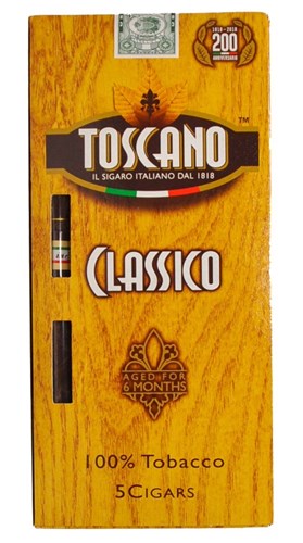 Buy Toscano Classico Online at Small Batch Cigar: This offering from Toscano comes with a Fire Cured wrapper.