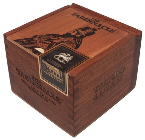 Buy The Tabernacle Torpedo Online: The Tabernacle features a flavorful Connecticut Broadleaf wrapper that produces notes of dark chocolate, black pepper, raisin, and cream. For fans of Connecticut Broadleaf tobacco it is a must try!