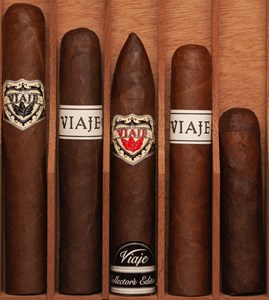 Buy Viaje Brand Sampler Online:  Ever wanted to try a cigar by Viaje, but don't know where to start?  Try this sampler, featuring a cigar from the Viaje Exclusivo, Pina, Zombie Super Shot, and the Thanksgiving Series lines by Viaje cigars.