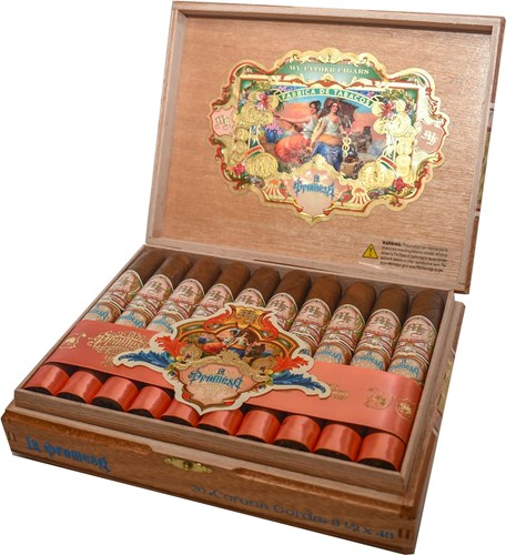 Buy My Father La Promesa Corona Gorda Online: "The Promise" is My Father's newest line featuring a Ecuadorian Habano Oscuro wrapper over Nicaraguan binders and fillers.