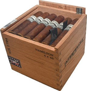 Buy RoMa Craft Intemperance Whiskey Rebellion 1794 Hamilton Online: Created in rememberance of the 1794 Whiskey Rebellion, this cigar by RoMa Craft Tobac is wrapped in an Ecuadorian Habano ligero wrapper, with an Indonesian Buskui binder, with Dominican and Nicaraguan fillers.