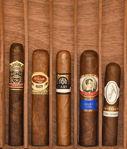 Buy Small Luxuries Sampler Online:  Five short cigars from top-tier companies perfect for a cold winter.  Featuring cigars from Atabey, Byron, Davidoff of Geneva, Padron, and Ashton.