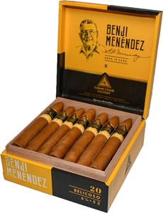 Buy Cuban Cigar Factory Benji Menendez Belicoso Online: This 6 1/4 x 52 cigar features an Ecuadorian Connecticut wrapper and is blended by Benjamin "Benji" Menendez.