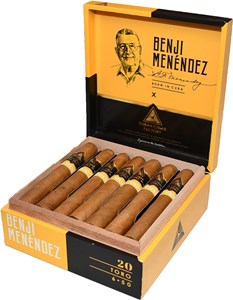 Buy Cuban Cigar Factory Benji Menendez Toro Online: This 6 x 50 cigar features an Ecuadorian Connecticut wrapper and is blended by Benjamin "Benji" Menendez.