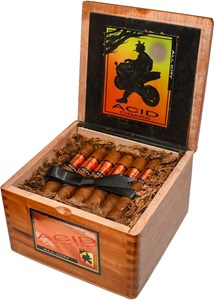Buy ACID Cigars All City by Drew Estate Online: As a California exclusive, this ACID Accents All City comes as a 5 1/2 x 52 robusto that features an Indonesian wrapper to give it it's distinct ACID aroma.