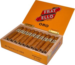 Buy Fratello Oro Robusto Online at Small Batch Cigar:  The Oro line from Fratello is perfect for those looking for a more milder cigar with plentiful nuance.
