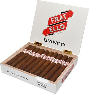 Buy Fratello Bianco II Online at Small Batch Cigar:  With tobaccos from five different countries rolled into one cigar, this blend is tailored to the more medium to full bodied profiles.