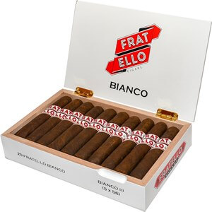 Buy Fratello Bianco III Online at Small Batch Cigar:  With tobaccos from five different countries rolled into one cigar, this blend is tailored to the more medium to full bodied profiles.