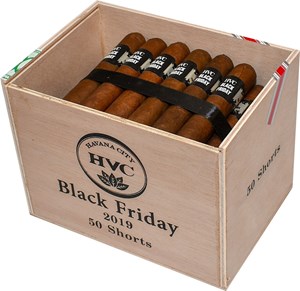 Buy HVC Black Friday 2019 Online: HVC Black Friday is a yearly release done around Black Friday. This years release is a 4 1/2 x 52 petite robusto featuring a Mexican San Andres wrappver over a Nicaraguan binder and Nicarguan fillers.