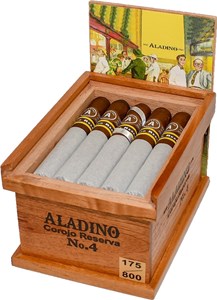 Buy Aladino Corojo Reserva No.4 Online at Small Batch Cigar:  Limited to 800 boxes made, this corojo reserva only comes in one size.