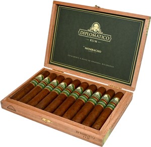 Buy Mombacho Diplomatico Robusto Online:  The newest release from Mombacho Cigars, in collaboration with Diplomatico Rum.  The cigar was specifically blended to pair perfectly with Diplomatico Rum, featuring an Ecuadorian Habano wrapper over Nicaraguan binders and fillers.