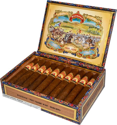 Buy Warzone Robusto by Espinosa Cigars Online at Small Batch Cigar:  The first Cameroon wrapped cigar in Espinosa's portfolio, also featuring Honduran binders over Colombian and Nicaraguan fillers.