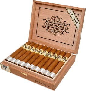 Buy Espinosa Crema Corona Online at Small Batch Cigar: This 20 count Espinosa comes in a 5 x 42 vitola for those who enjoy short smokes.