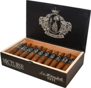 Buy Black Label Deliverance Nocturne Perfecto 2020 Online: a special yearly release produced in three vitolas featuring a Pennsylvania broadleaf wrapper rolled at BLTC Fabrica Oveja Negra factory in Nicaragua.