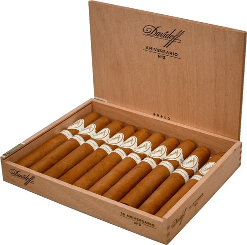Buy Davidoff Aniversario No. 3 Online: Reach for the Aniversario No. 3 whenever the occasion calls for a strong blend, full-bodied cigar. In the popular Toro format, this elegant and harmonious blend takes on a richer, slightly spicier character.