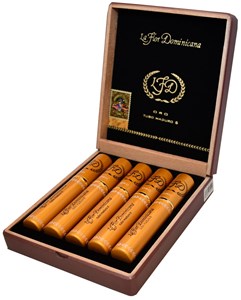 Buy La Flor Dominicana Oro Tubo Maduro No. 6 Online at Small Batch Cigar: This 6 x 54 figurado tubo is a full bodied powerhouse from LFD.
