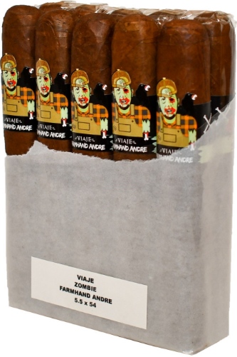 Buy Viaje Zombie Farmhand Andre Online: The newest release from Viaje cigars comes as a hybrid between the Zombie line and the Stuffed Turkey line.