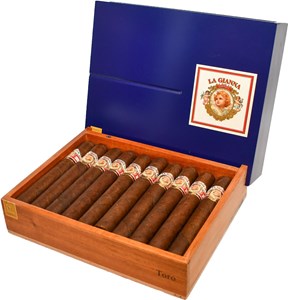 Buy La Gianna Maduro Toro Online at Small Batch Cigar: This 6 x 54 comes in a Maduro wrapper over Honduran binder and filler.	