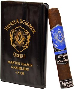 Buy Hiram & Soloman Master Mason Napoleon Online : full bodied cigar with a tightly packed body under a dark velvety wrapper. notes of sweet leather, cocoa and a very pronounced cedar aroma that lingers nicely on the finish.	