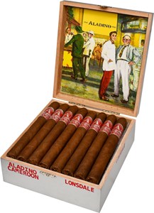 Buy Aladino Cameroon Lonsdale Online at Small Batch Cigar:  this special blend from JRE features Cameroon tobacco grown in Honduras on the family farms!