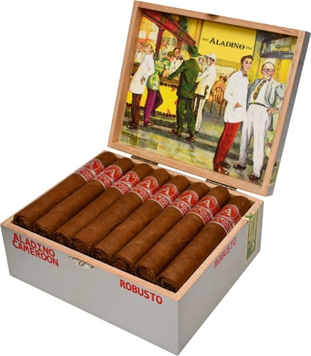 Buy Aladino Cameroon Robusto Online at Small Batch Cigar:  this special blend from JRE features Cameroon tobacco grown in Honduras on the family farms!