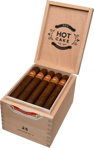 Buy HVC Hot Cake Laguito #5 Online: The HVC Hot Cake is produced by the world famous AGANORSA and uses a Mexican San Andres wrapper with corojo binder and fillers.