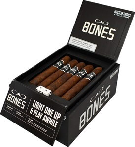 Buy CAO Bones Maltese Cross Foot Online: The perfect accompaniment for table games, the CAO Bones Maltese Cross is a celebration of one of the best ways to enjoy a cigar: over a game of dominoes or shooting dice.