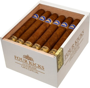 Buy Crowned Heads Four Kicks Capa Especial Sublime Cigars Online: Four Kicks was originally launched with an Habano wrapper that Jon Huber and Mike Conder preferred. Capa Especial uses the Sumatra wrapper that E.P. Carrillo preferred on Four Kicks over a decade ago