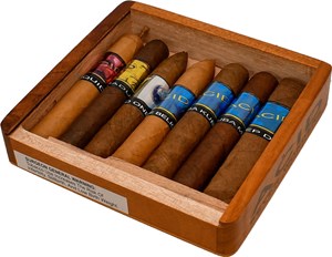 Buy Drew Estate ACID Cigars Seven Wonders Online: Featuring an ACID Kuba Kuba, Kuba Maduro, Blondie Belicoso, Liquid, Deep Dish, Atom Maduro, and ACID One. 