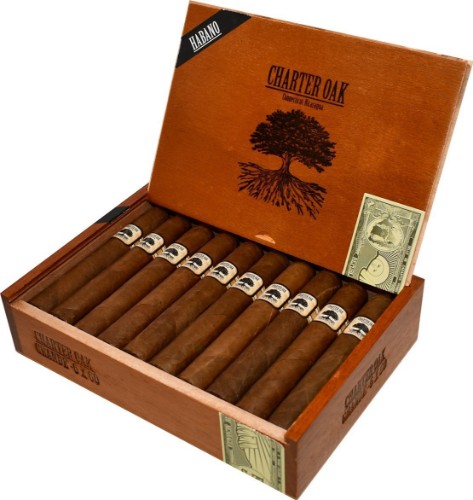 Buy  Foundation Charter Oak Habano Grande Online: This line now features a Ecuadorian Habano wrapper over Nicaraguan binder and fillers.