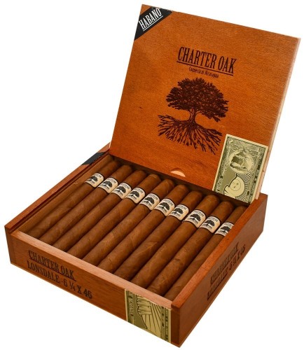 Buy  Foundation Charter Oak Habano Lonsdale Online: This line now features a Ecuadorian Habano wrapper over Nicaraguan binder and fillers.