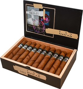 Buy Emilio Limited Edition LJZ Robusto by Emilio Online:  This limited edition features two wrappers, the original light Habano along with accents of a Sun Grown Habano.