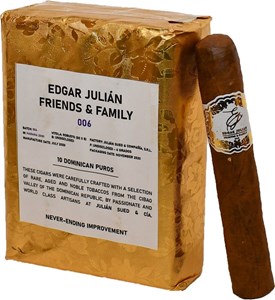 Buy Edgar Julian Friends & Family Edición 006 Online at Small Batch Cigar: Breaking off from Campesino, Edgar Sued releases his newest project after working with Hendrik Kelner Jr.