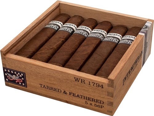 Buy RoMa Craft Intemperance Whiskey Rebellion 1794 Tarred & Feathered Online: Created in rememberance of the 1794 Whiskey Rebellion, this cigar by RoMa Craft Tobac is wrapped in an Ecuadorian Habano ligero wrapper, with an Indonesian Buskui binder, with Dominican and Nicaraguan fillers.