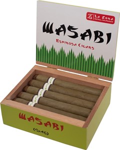 Buy Wasabi Corona by Espinosa Cigars Online: a 5 x 46 box pressed beauty with a candela wrapper something you don't want to miss out on!