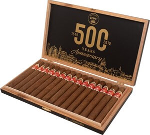 Buy HVC 500 Years Anniversary Selectos Online: The HVC 500th was created to celebrate the 500th anniversary of Havana, Cuba.  The cigar is a 5 5/8 x 48 parejo known as the "Selectos" vitola, featuring a Nicaraguan Corojo 99 wrapper with a Nicaraguan binder and criollo 98 and corojo 99 fillers.