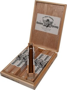 Buy Illusione Epernay Le Voyage Online: First debuting in 2008, this cigar features a beautiful Nicaraguan Cafe Rosado wrapper over nicaraguan binders and fillers.  The cigar will greet the smoker with notes of coffee, cedar, nuts, creamy sweetness, and spices, leaving a balanced, complex experience any cigar smoker would enjoy.