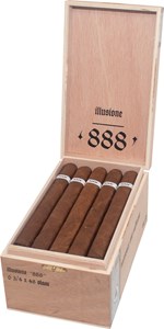 Buy Illusione 888 Slam Online: A blend of Nicaraguan Criollo '98 and Corojo '99, and finished with a AAA Grade Corojo Rosado wrapper. Medium to full-bodied and very complex.