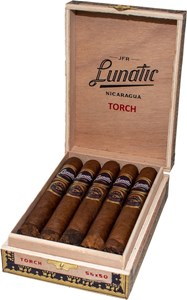 Buy JFR Lunatic Torch Imagine by Aganorsa Leaf Online: This nicaraguan puro comes with a shaggy foot that allows the binder and filler a chance to shine before the wrapper changes the experience.