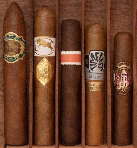Buy Whiskey & Whitetails Body Builder Sampler Online: This sampler features cigars curated by the Whiskey and Whitetails crew to explore the differences in body profiles found in cigar blends.