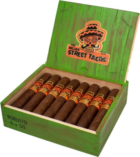 Buy Rojas Street Tacos Robusto Online: The Street Tacos by Noel Rojas features a Sumatra wrapper over Nicaraguan binder and fillers!	