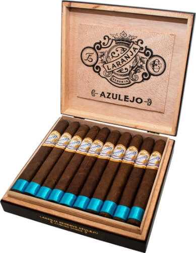 Buy Espinosa Laranja Azulejo Corona Gorda online at Small Batch Cigar: This 6 x 46  box pressed corona gorda comes in a Ecuadorian Sumatra wrapper.