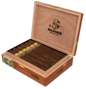 Buy Olmec Claro Double Corona by Foundation Cigars Online: Foundation Cigar Co. has released a brand new line called Olmec that the company describes as a tribute to Mexico and its ancient Mesoamerican people, which inhabited the San Andrés Valley in Veracruz, where cigar tobacco is grown