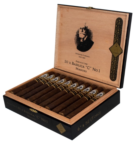 Buy Casdagli Basilica C#1 Toro Maduro LE Online: this mild/full bodied cigar is designed to give an initial mellow introduction by having the filler extend beyond the 2 binders. These citrus notes will stay throughout the smoke with some nutty & sweet flavours developing through the smoke.